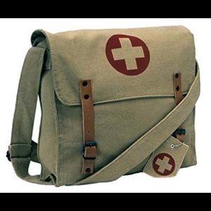 Vintage Army Red Cross Shoulder Messenger Bag